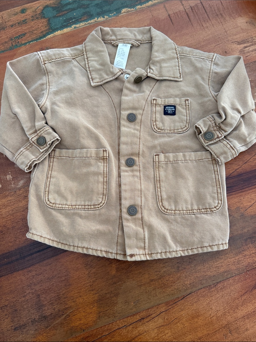 H&M Kids' Tan Jean Jacket with Patch Pockets